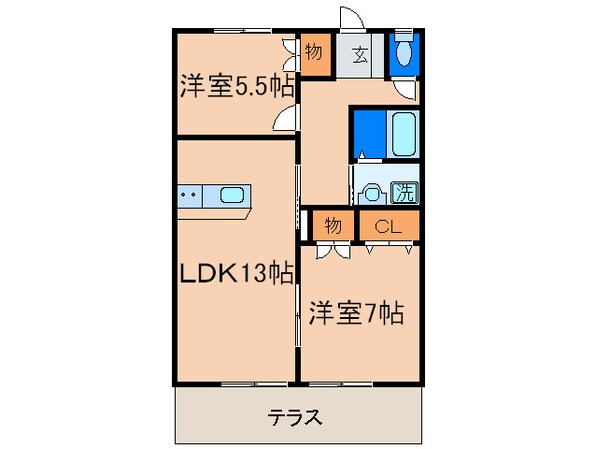 サングリ－ン君ヶ浜の物件間取画像